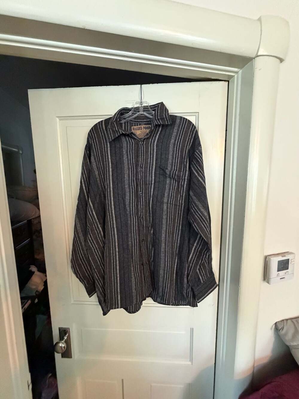 Rugged Point Authentic Men's Long Sleeve Striped 100% Cotton Button-Up Shirt XL
